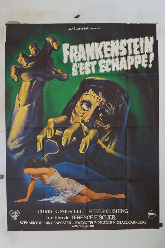FRANKENSTEIN S’EST ÉCHAPPÉ ! MOVIE POSTER ORIGINAL 120x160 CHRISTOPHER LEE