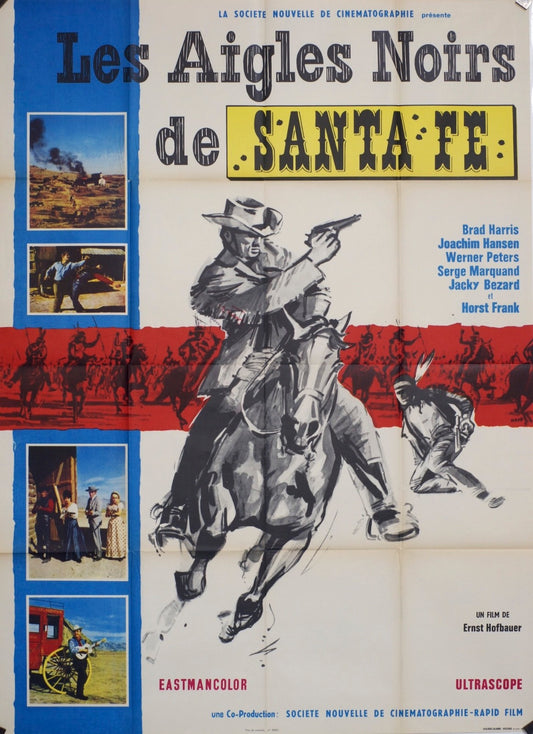 LES AIGLES NOIRS DE SANTA FÉ BRAD HARRIS MOVIE POSTER ORIGINAL 120x160