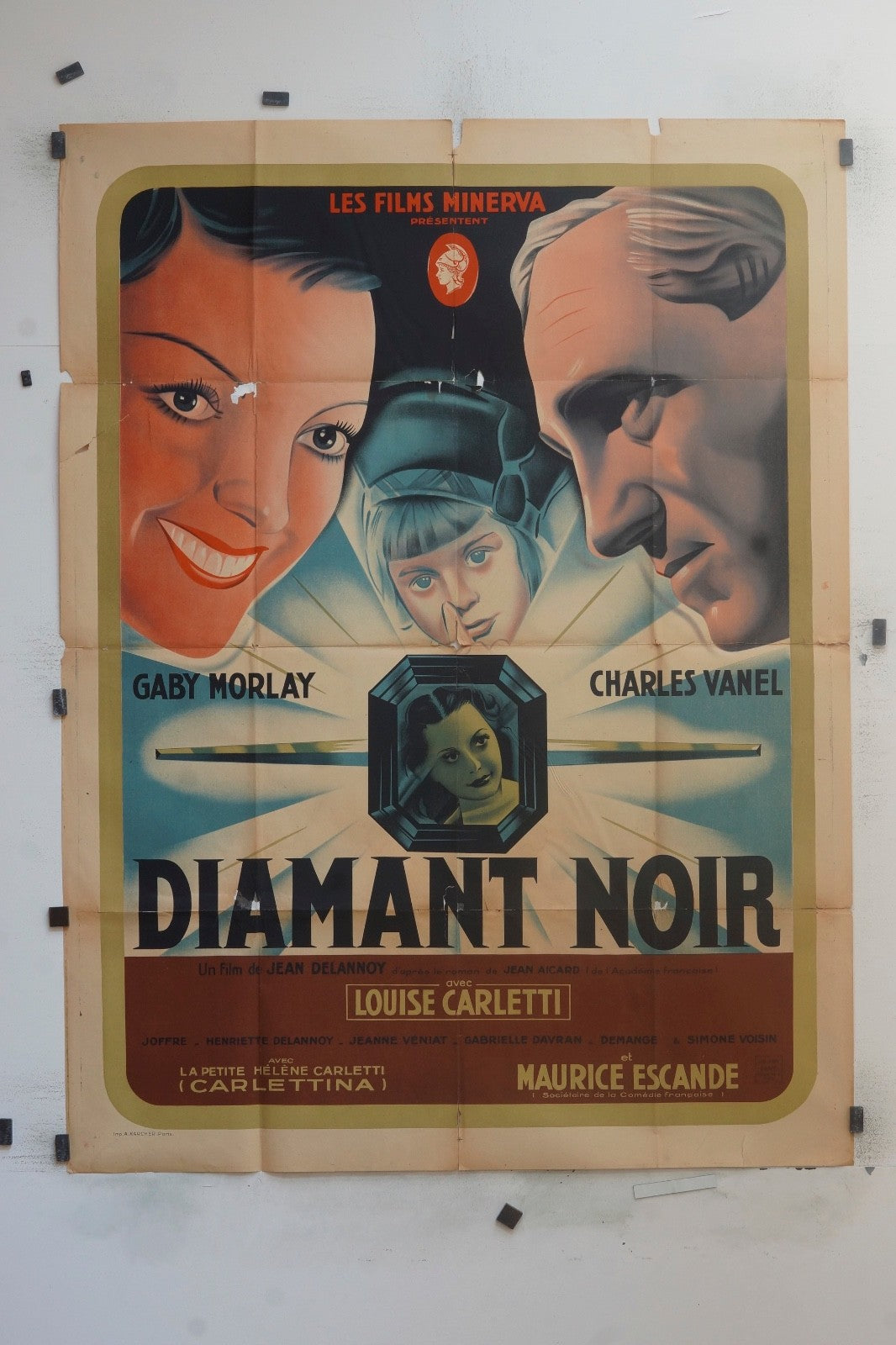 DIAMANT NOIR  GABY MORLAY MOVIE POSTER ORIGINAL (120X160)
