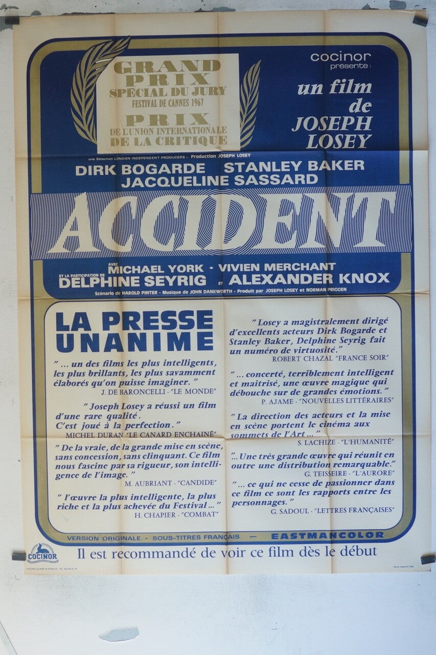 ACCIDENT MOVIE POSTER ORIGINAL 120x160 MICHAEL YORK