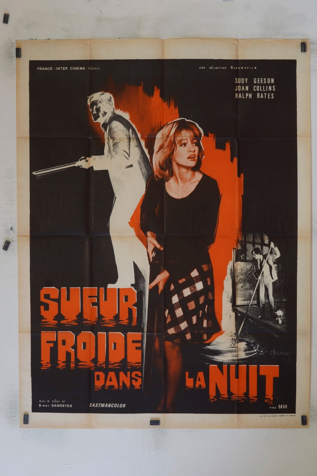 SUEUR FROIDE DANS LA NUIT SUDY GEESON MOVIE POSTER ORIGINAL 120x160