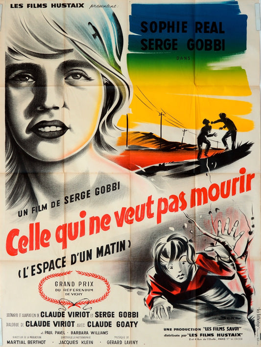 CELLE QUI NE VEUT PAS MOURIR CLAUDE POSTER ORIGINAL 120x160 CLAUDE VIRIOT