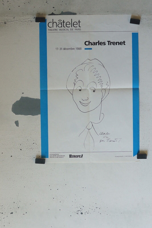 CHARLES TRENET, AFFICHE, LE CHÂTELET POSTER ORIGINAL (40X60) CHARLES TRENET