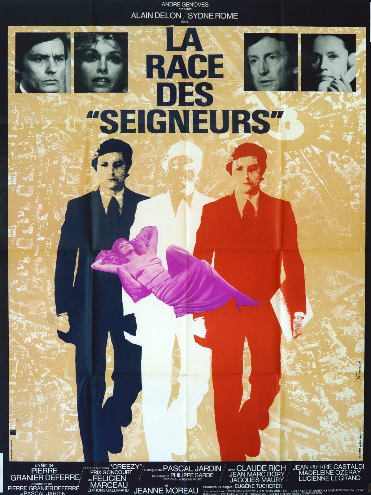 LA RACE DES SEIGNEURS MOVIE POSTER ORIGINAL 120x160 ALAIN DELON