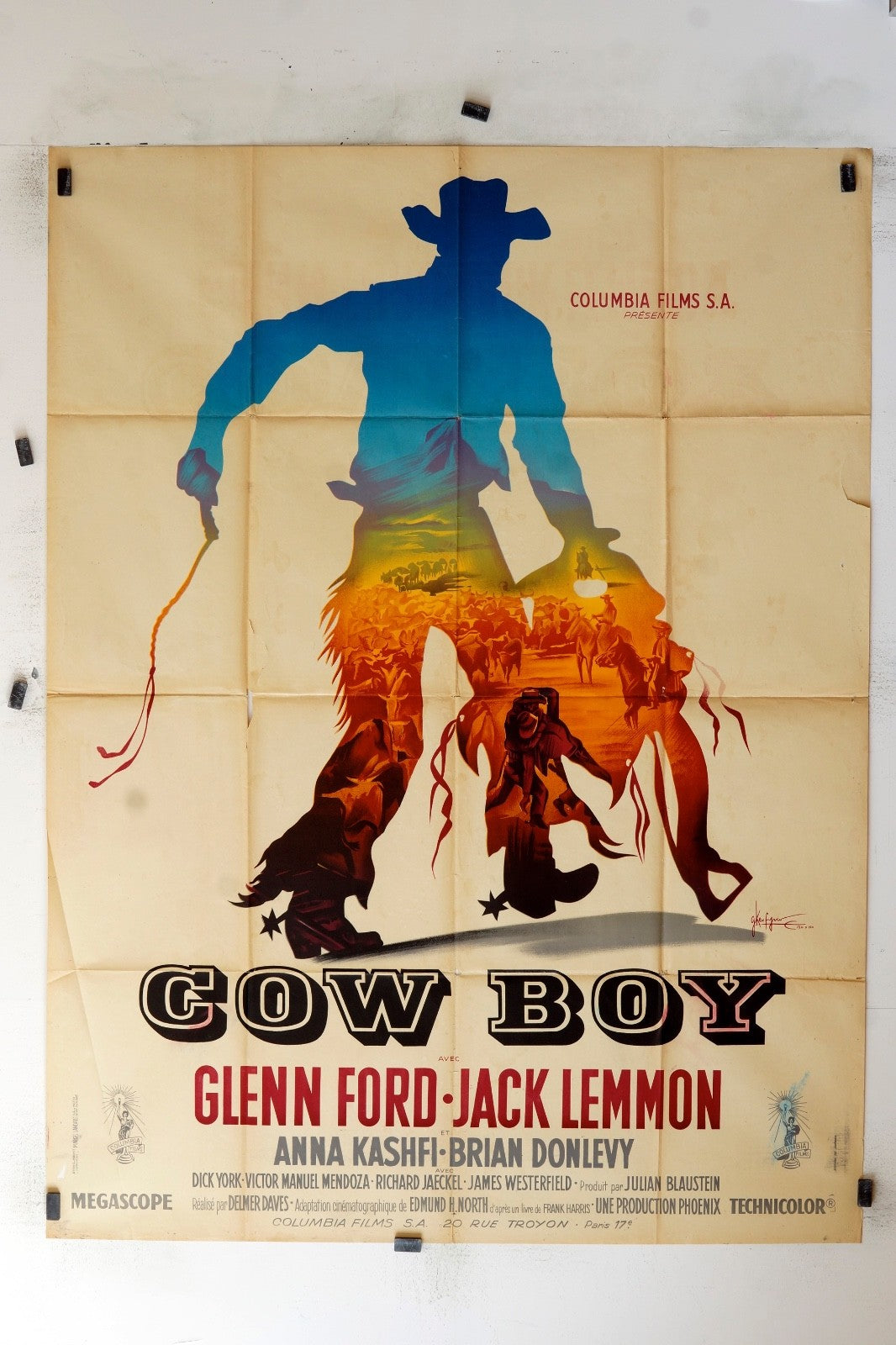 COW BOY GLENN FORD POSTER ORIGINAL 120x160
