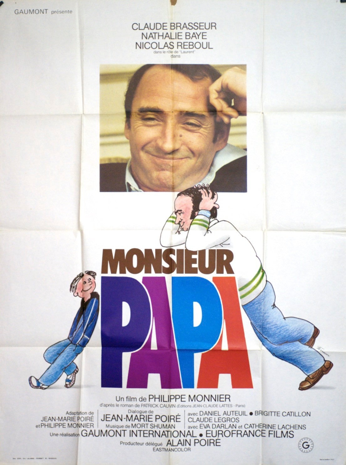 MONSIEUR PAPA CLAUDE BRASSEUR movie poster ORIGINAL 120x160
