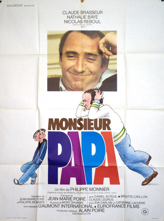 MONSIEUR PAPA CLAUDE BRASSEUR movie poster ORIGINAL 120x160