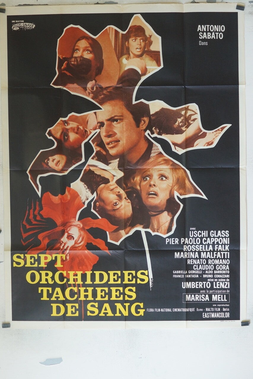 SEPT ORCHIDÉES TACHEES DE SANG (70X100) ORIGINAL MOVIE POSTER USCHI GLASS