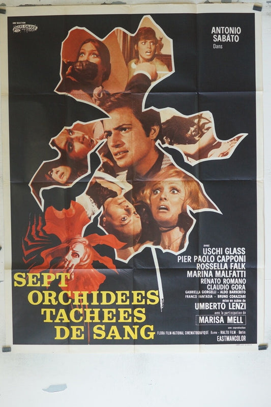 SEPT ORCHIDÉES TACHEES DE SANG (70X100) ORIGINAL MOVIE POSTER USCHI GLASS