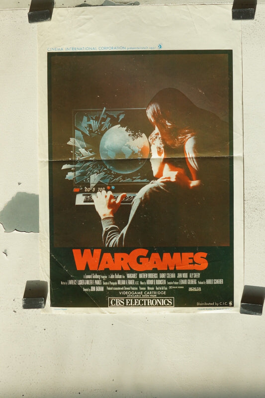 WARGAMES MOVIE POSTER ORIGINAL 35x54 MATTHEW BRODERICK – DABNEY COLEMAN