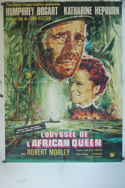 L’ODYSSÉE DE L’AFRICAN QUEEN ORIGINAL120x160 HUMPHREY BOGART- KATHERINE HEPBURN