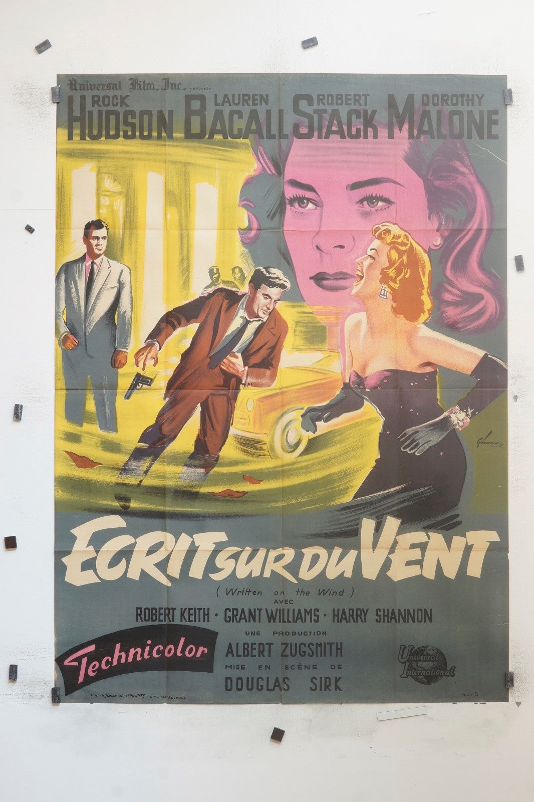 ECRIT SUR DU VENT  ROCK HUDSON MOVIE POSTER ORIGINAL 120x160