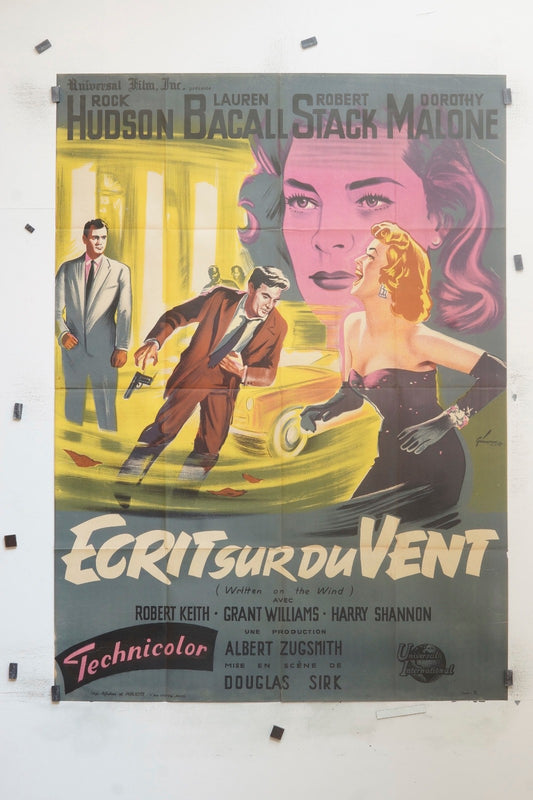ECRIT SUR DU VENT  ROCK HUDSON MOVIE POSTER ORIGINAL 120x160