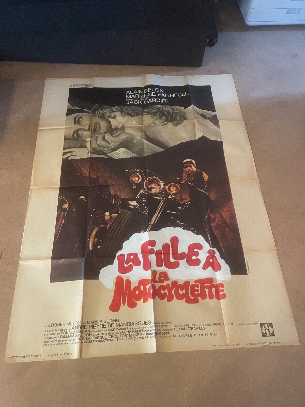 LA FILLE À LA MOTOCYCLETTE MOVIE POSTER ORIGINAL 120x160 ALAIN DELON
