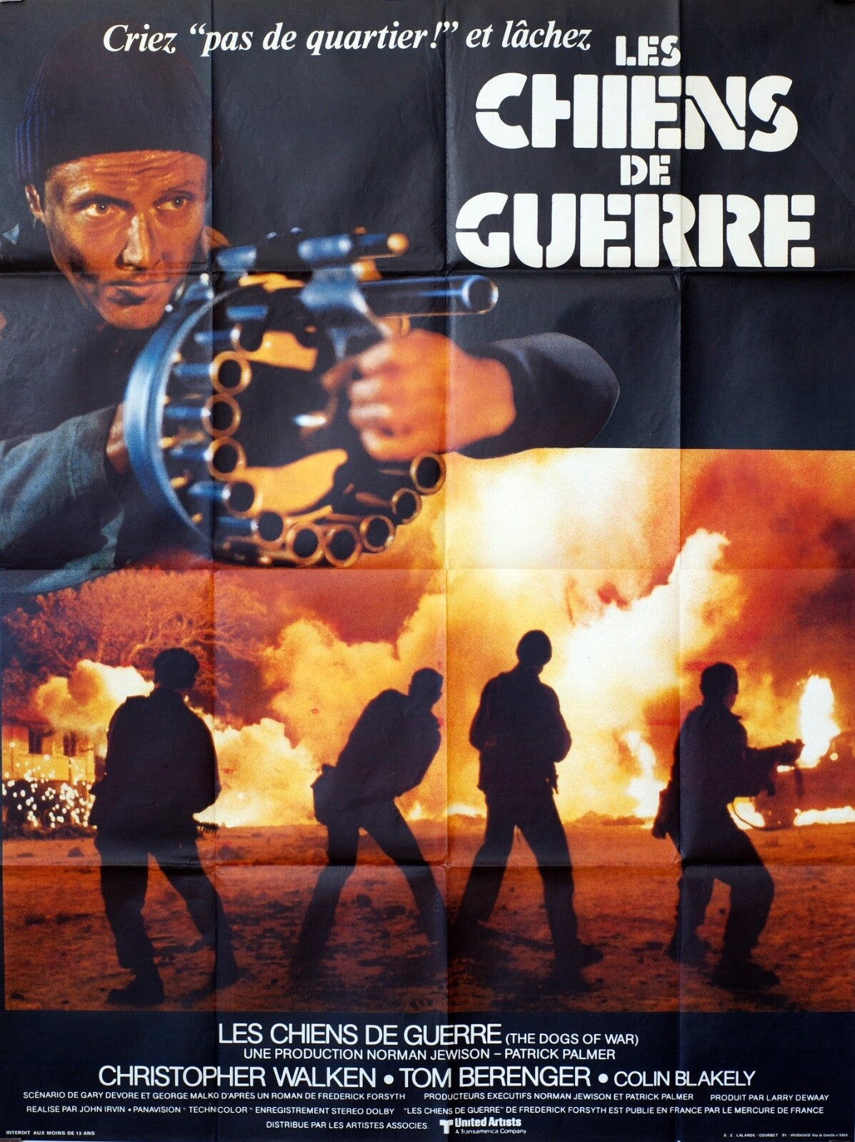 LES CHIENS DE GUERRE MOVIE POSTER ORIGINAL 120x160 CHRISTOPHER WALKEN
