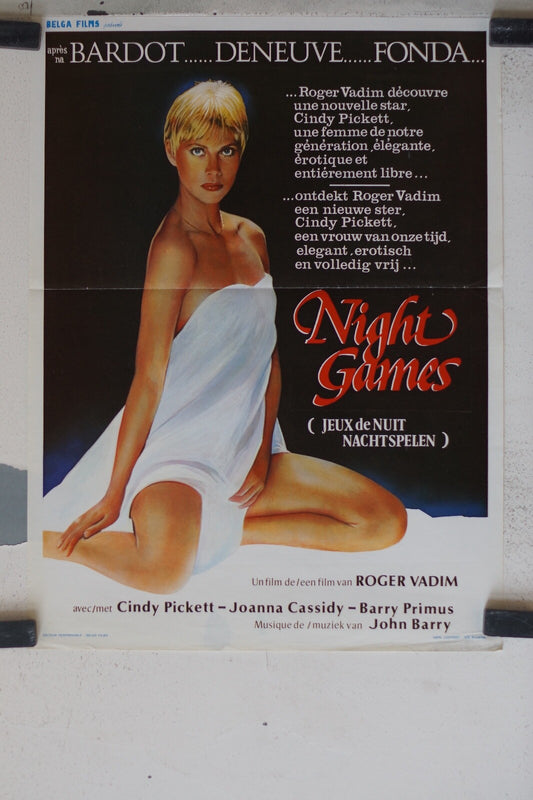 NIGHT GAMES (POSTER BELGE ORIGINAL) 30x55, BARDOT, DENEUVE