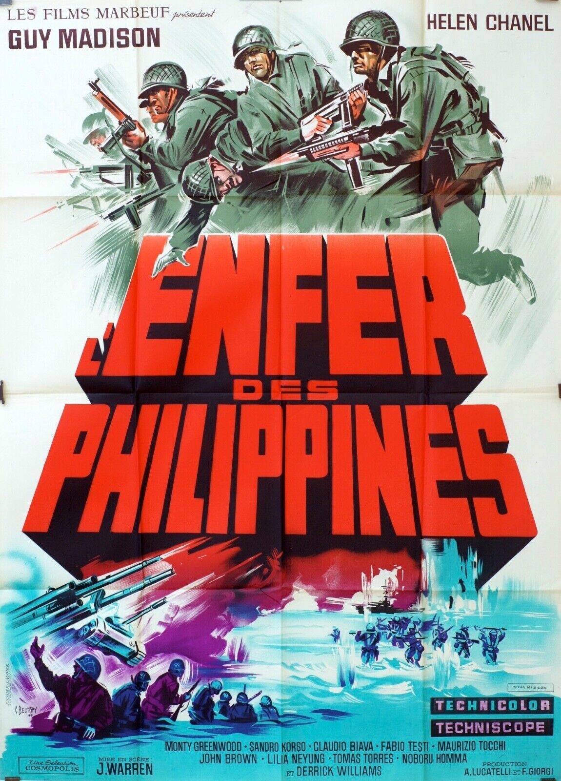 L’ENFER DES PHILIPPINES MOVIE POSTER ORIGINAL 120x160 GUY MADISON