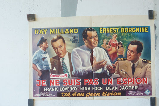 JE NE SUIS PAS UN ESPION MOVIE POSTER BELGIAN ORIGINAL 36x65 RAY MILLAND ERNEST