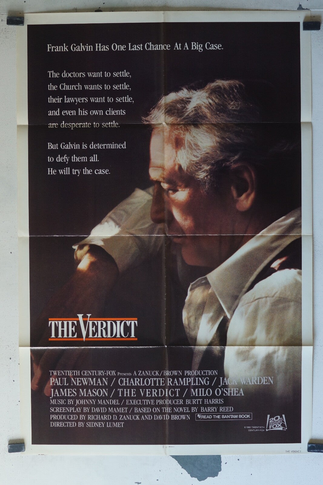 THE VERDICT MOVIE POSTER ORIGINAL 68x104 Paul Newman , Charlotte Rampling