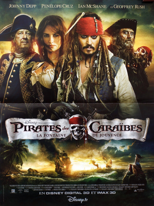 PIRATES DES CARAIBES (French Version) MOVIE POSTER ORIGINAL, 40X60, JOHNNY DEPP