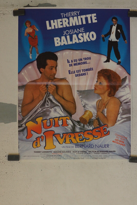 LA NUIT DE L’IVRESSE POSTER ORIGINAL (40X60) THIERRY LHERMITTE – JOSIANE BALASKO
