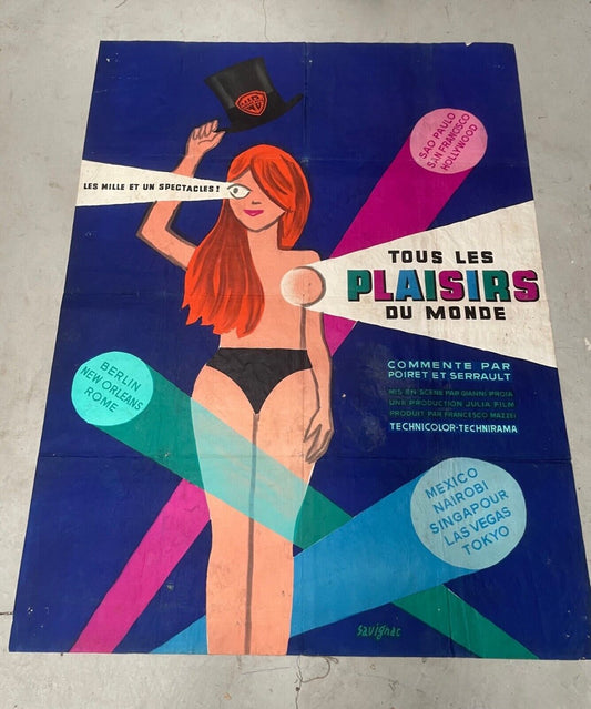 TOUS LES PLAISIRS DU MONDE Original Movie Poster 120X160 MICHEL SERRAULT