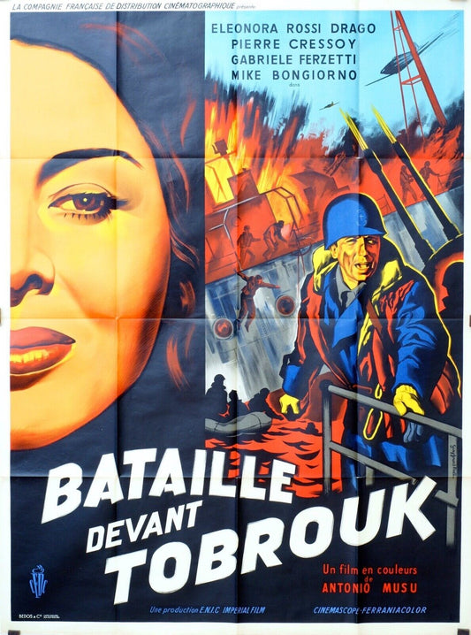 LA BATAILLE DEVANT TOBROUK MOVIE POSTER ORIGINAL120x160 PIERRE CRESSOY