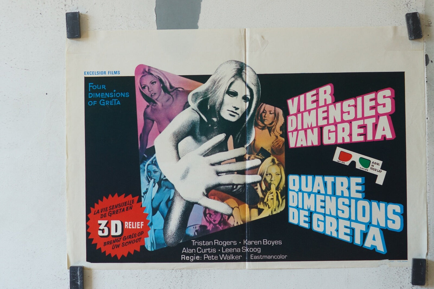 QUATRE DIMENSIONS DE GRETA (POSTER ORIGINAL) 30X55 Leena Skoog , Tristan Rogers 