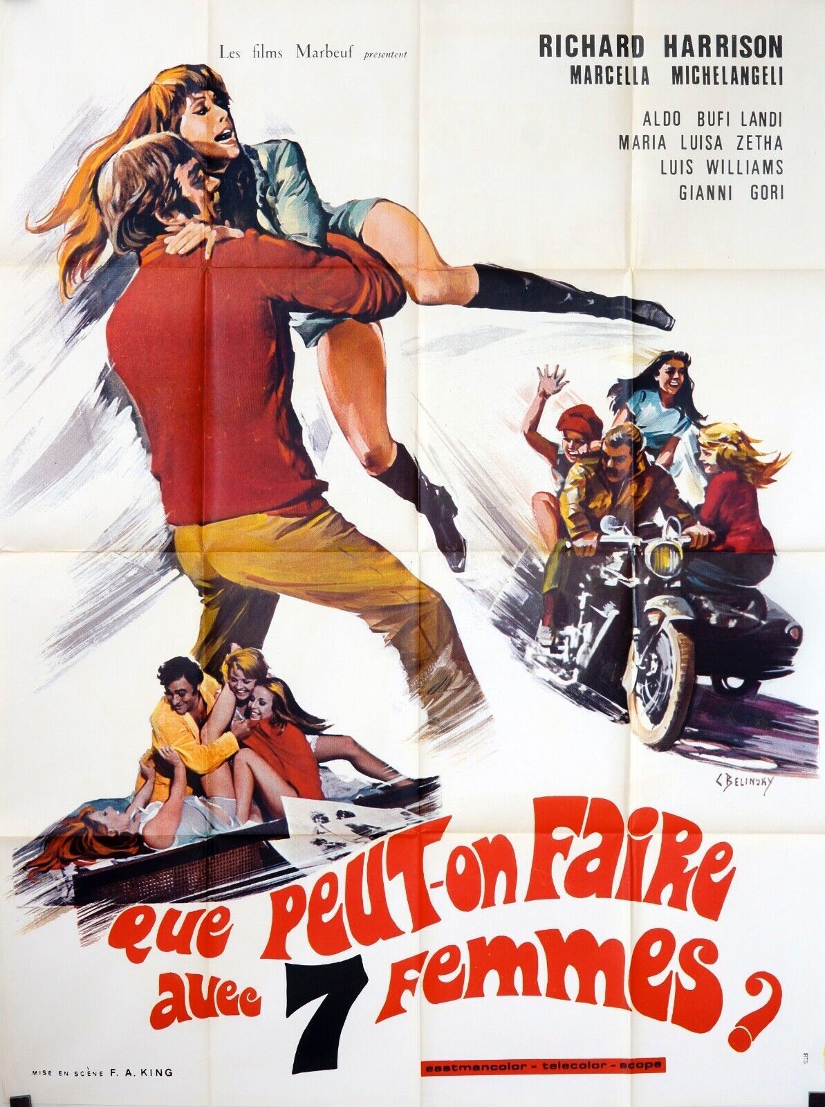QUE PEUT-ON FAIRE AUX 7 FEMMES ? MOVIE POSTER ORIGINAL (120x160) LEE VAN CLEEF