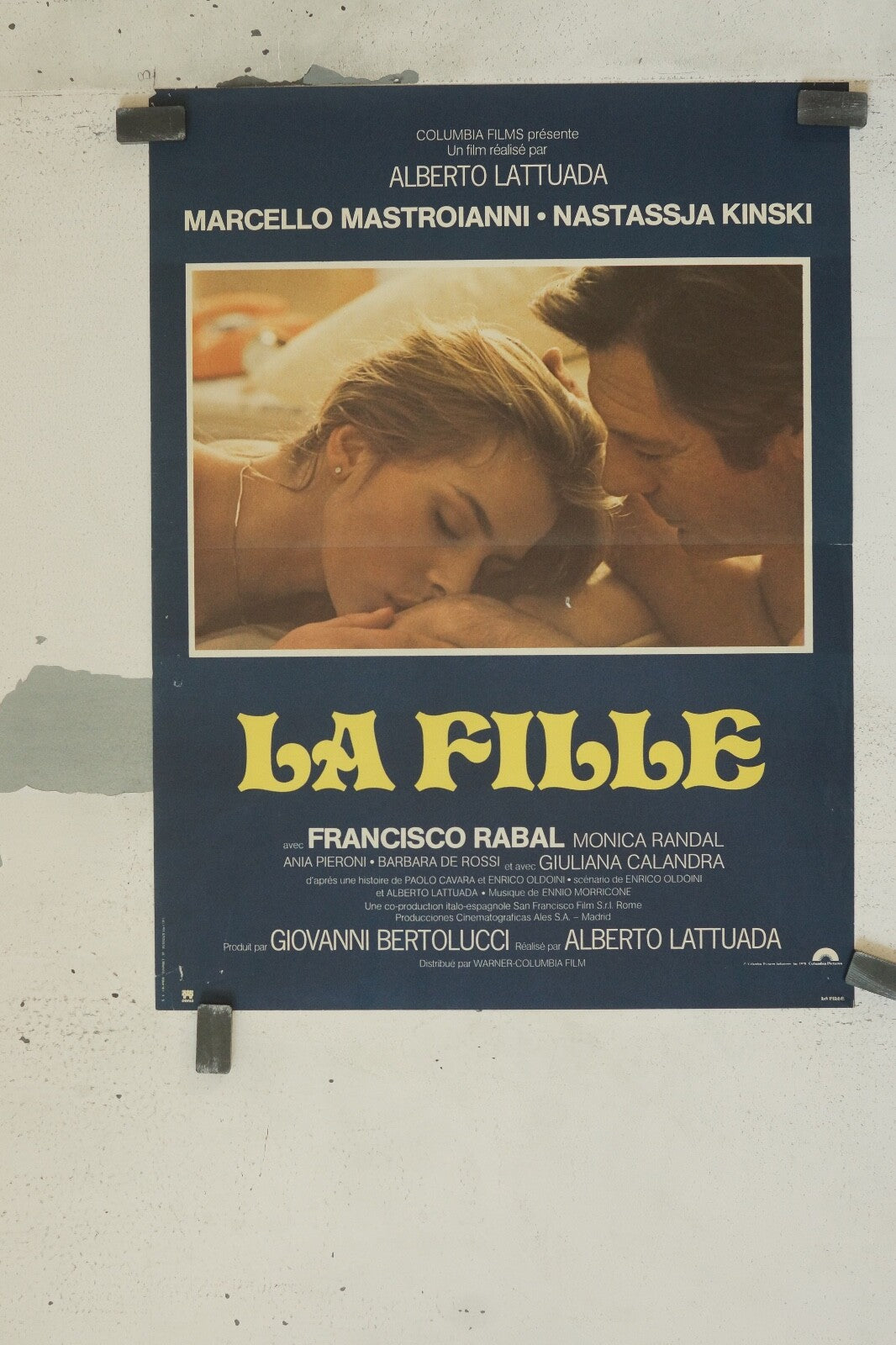 LA FILLE MOVIE POSTER ORIGINAL 40x60 MARCELLO MASTROIANNI – NASTASSJA KINSKI