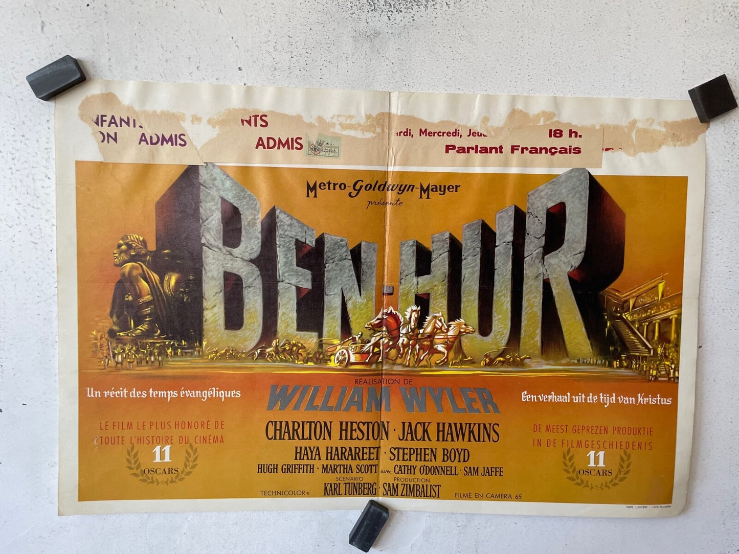 BEN-HUR, BELGIAN MOVIE POSTER 37X53 CHARLTON HESTON