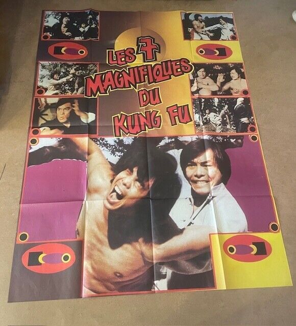 LES 7 MAGNIFIQUES DU KUNG FU ORIGINAL MOVIE POSTER 120x160