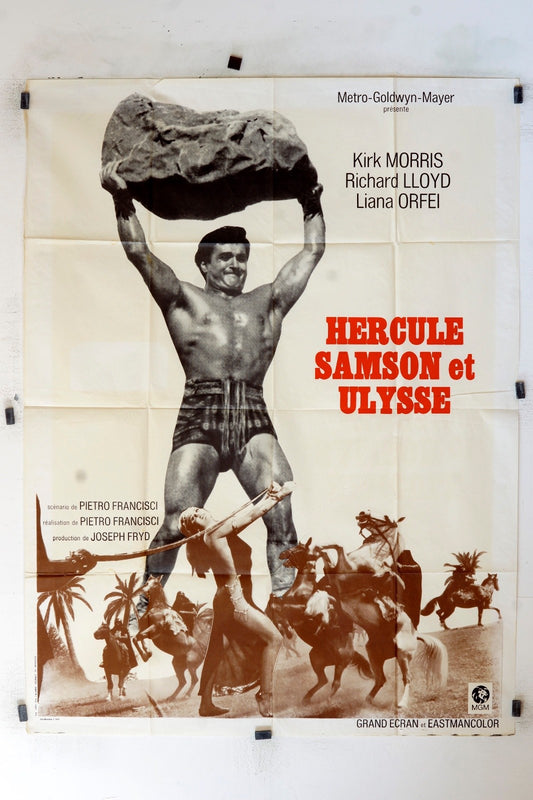 HERCULE SAMSON ET ULYSSE  KIRK MORRIS MOVIE POSTER ORIGINAL, 120X160