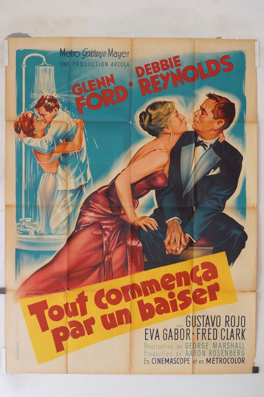 TOUT COMMENÇA PAR UN BAISER MOVIE POSTER ORIGINAL 120x160 GLENN FORD