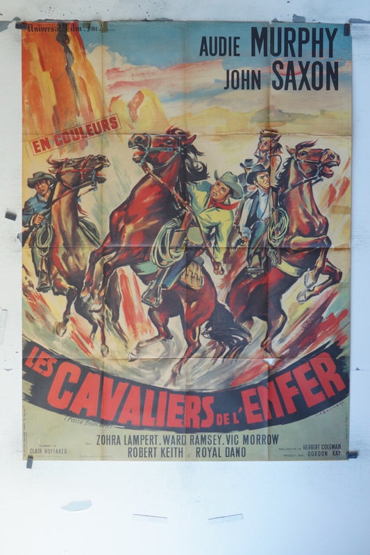 LES CAVALIERS DE L’ENFER POSTER ORIGINAL 120x160 AUDIE MURPHY