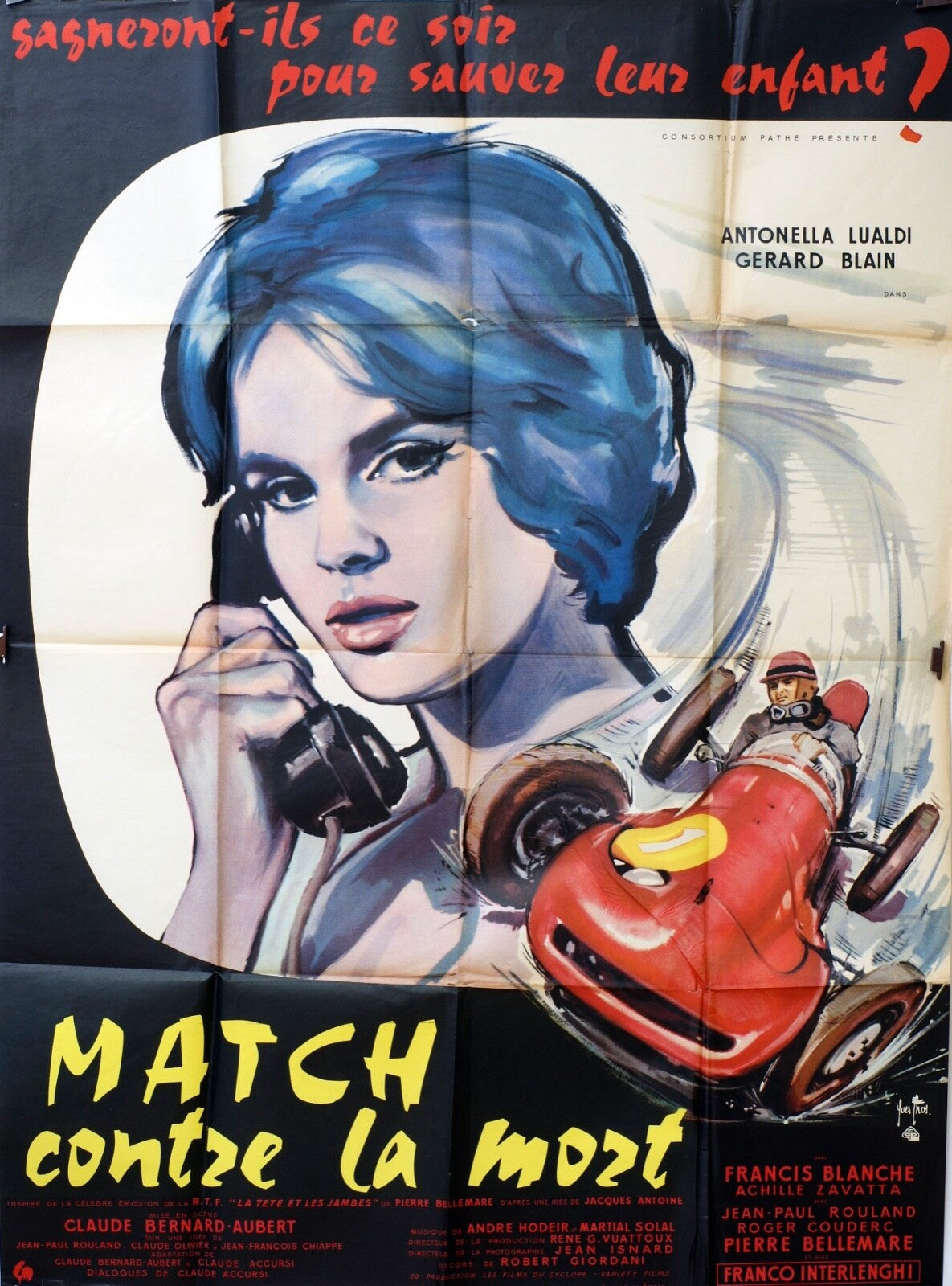 MATCH CONTRE LA MORT MOVIE POSTER ORIGINAL 120x160 ANTONELLA LUALDI