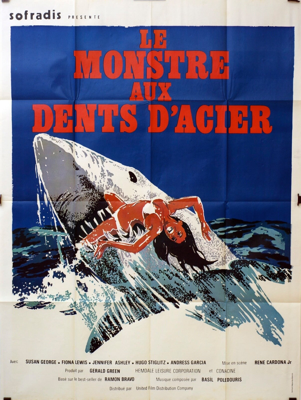 LE MONSTRE AUX DENTS D’ACIER Movie poster ORIGINAL (120x160) SUSAN GEORGE