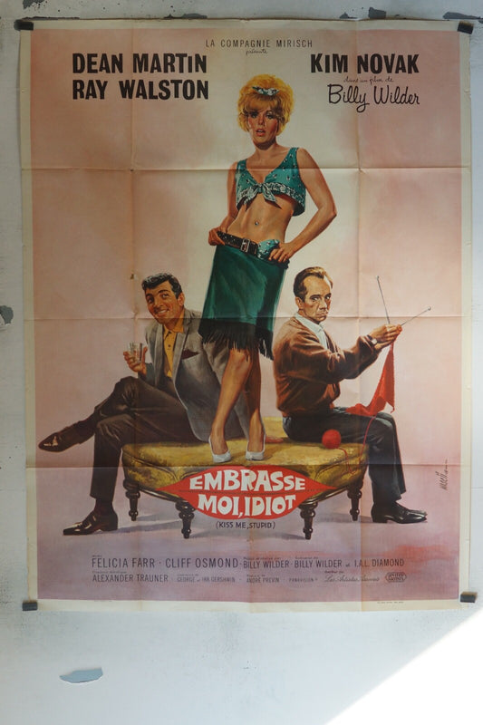EMBRASSE, MOI, IDIOT MOVIE POSTER ORIGINAL 120x160 DEAN MARTIN