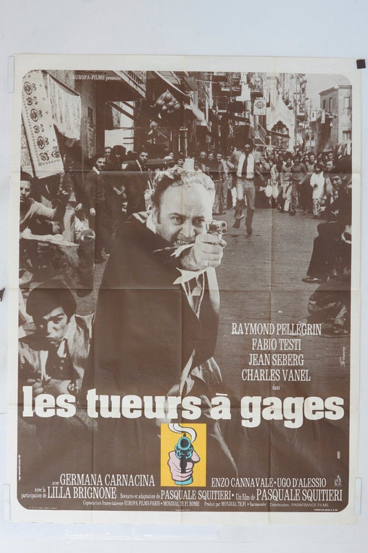 LES TUEURS A GAGES MOVIE POSTER ORIGINAL 120x160 RAYMOND PELLEGRIN