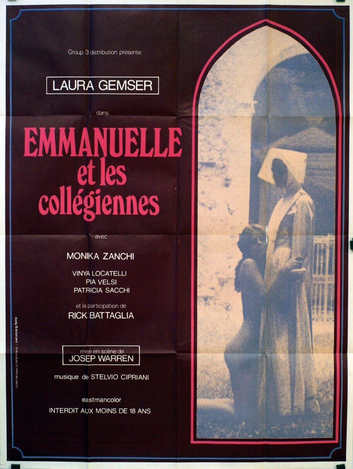 EMMANUELLLE ET LES COLLÉGIENNES Original Movie Poster 120X160 LAURA GEMSER