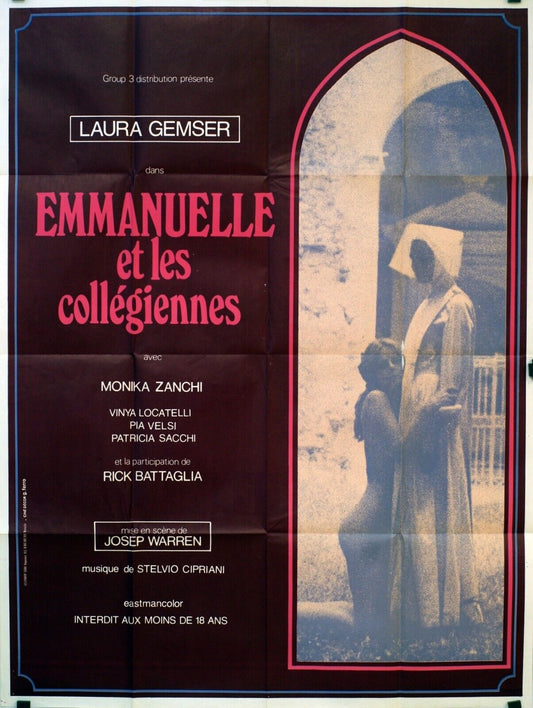 EMMANUELLLE ET LES COLLÉGIENNES Original Movie Poster 120X160 LAURA GEMSER