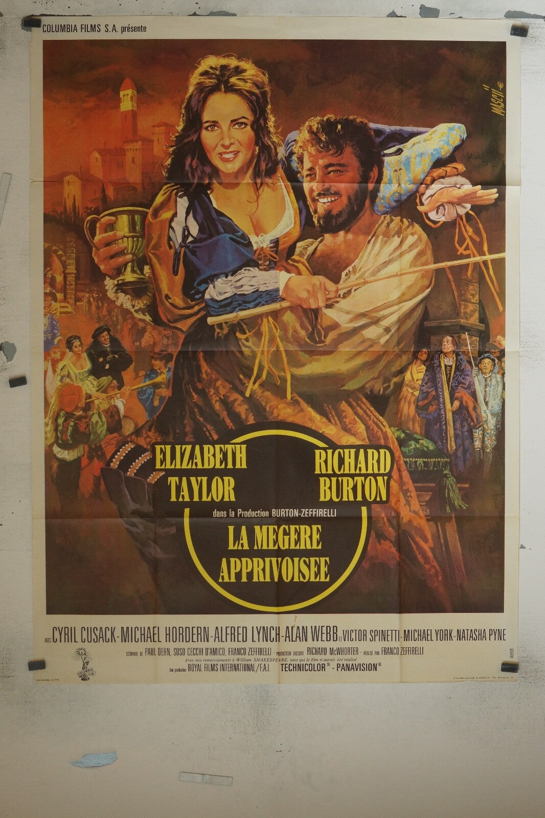LA MEGERE APPRIVOISÉE MOVIE POSTER ORIGINAL 120x160 ELIZABETH TAYLOR