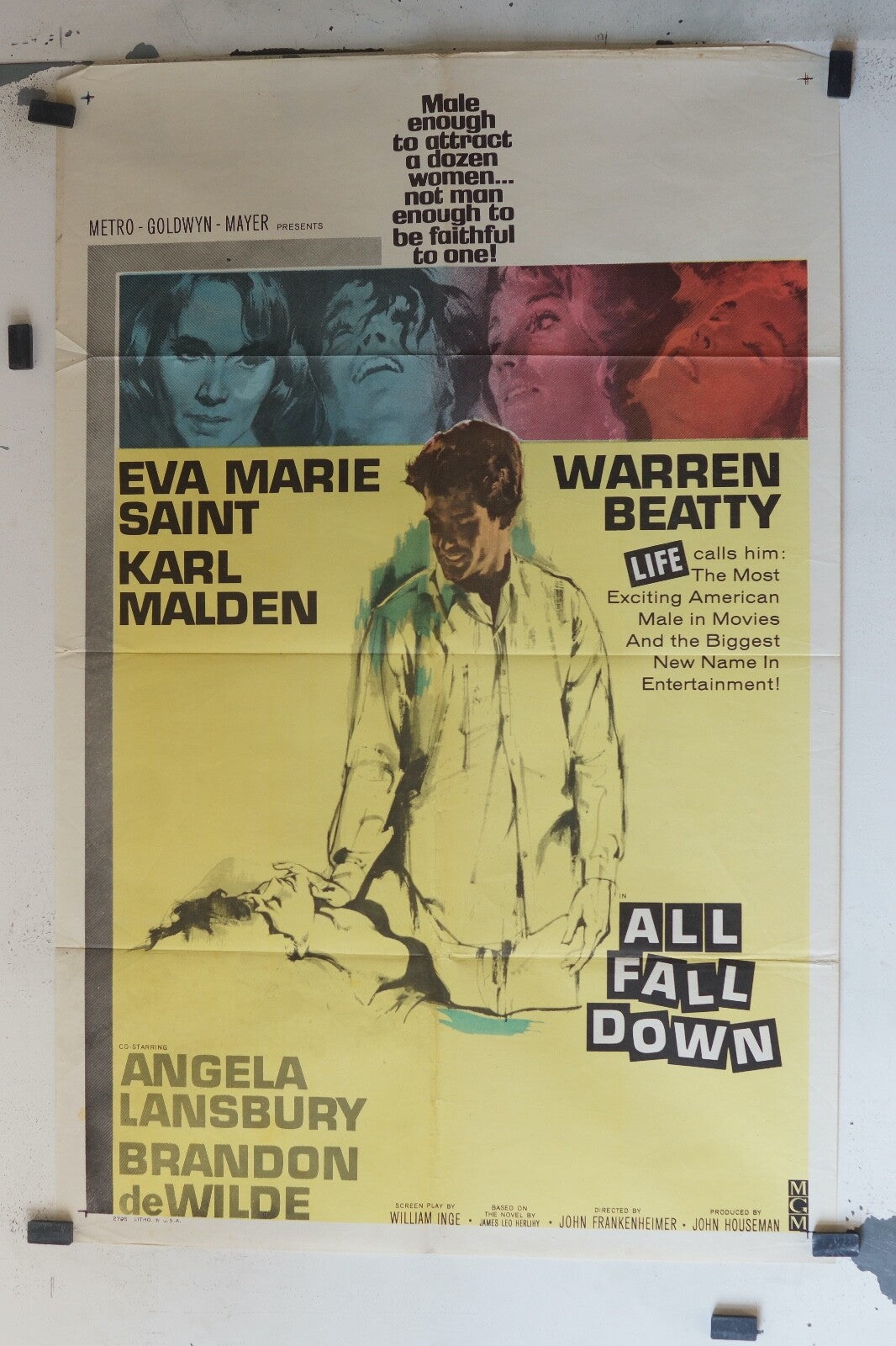 ALL FALL DOWN (1962) MOVIE POSTER ORIGINAL GEORGE MONTGOMERY, RANDY
