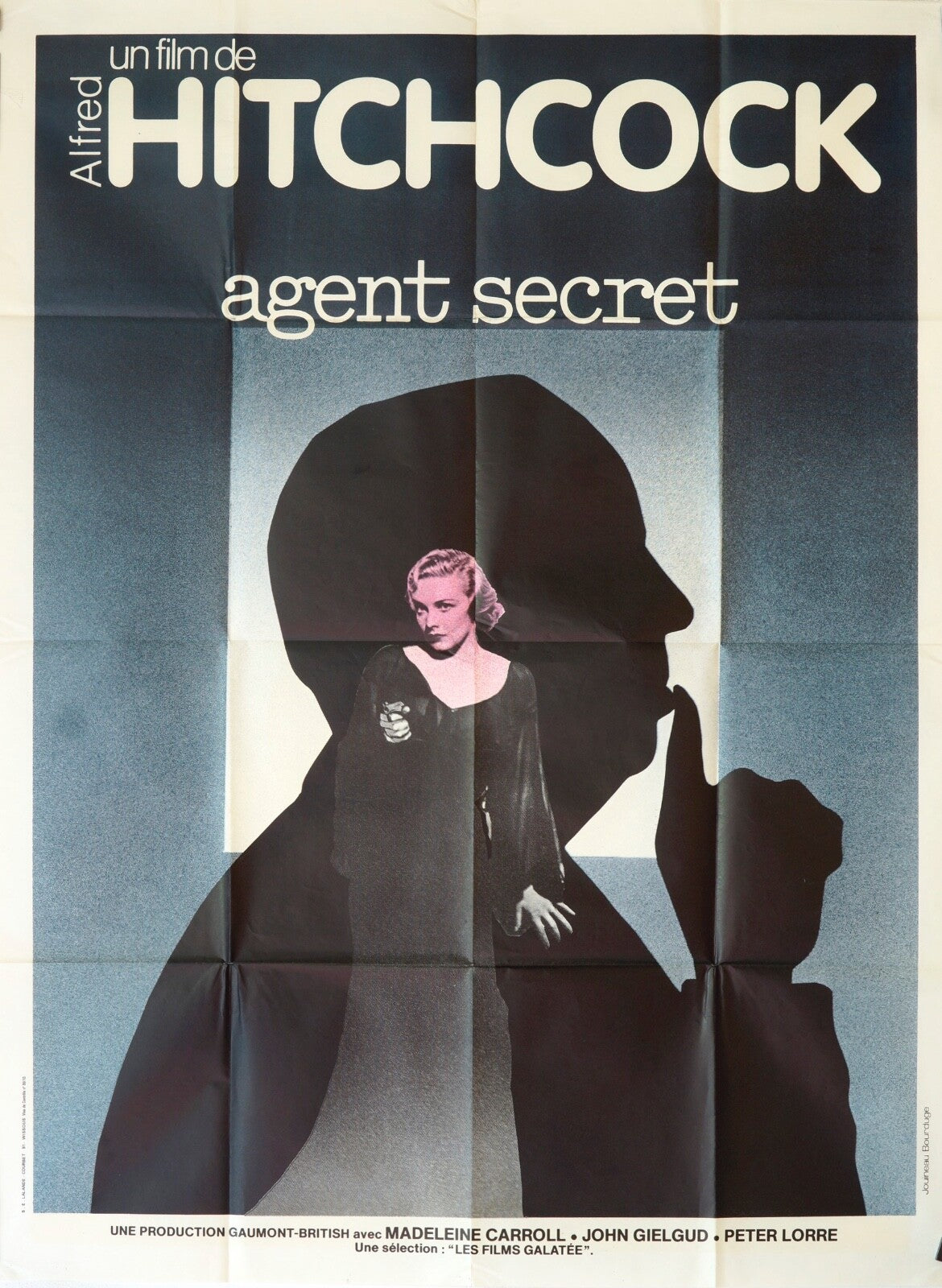 AGENT SECRET ORIGINAL MOVIE POSTER 120x160 ALFRED HITCHCOCK