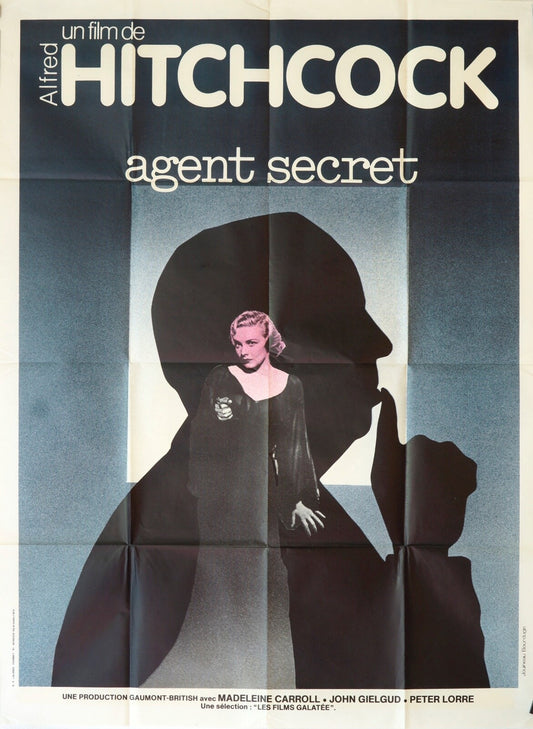 AGENT SECRET ORIGINAL MOVIE POSTER 120x160 ALFRED HITCHCOCK