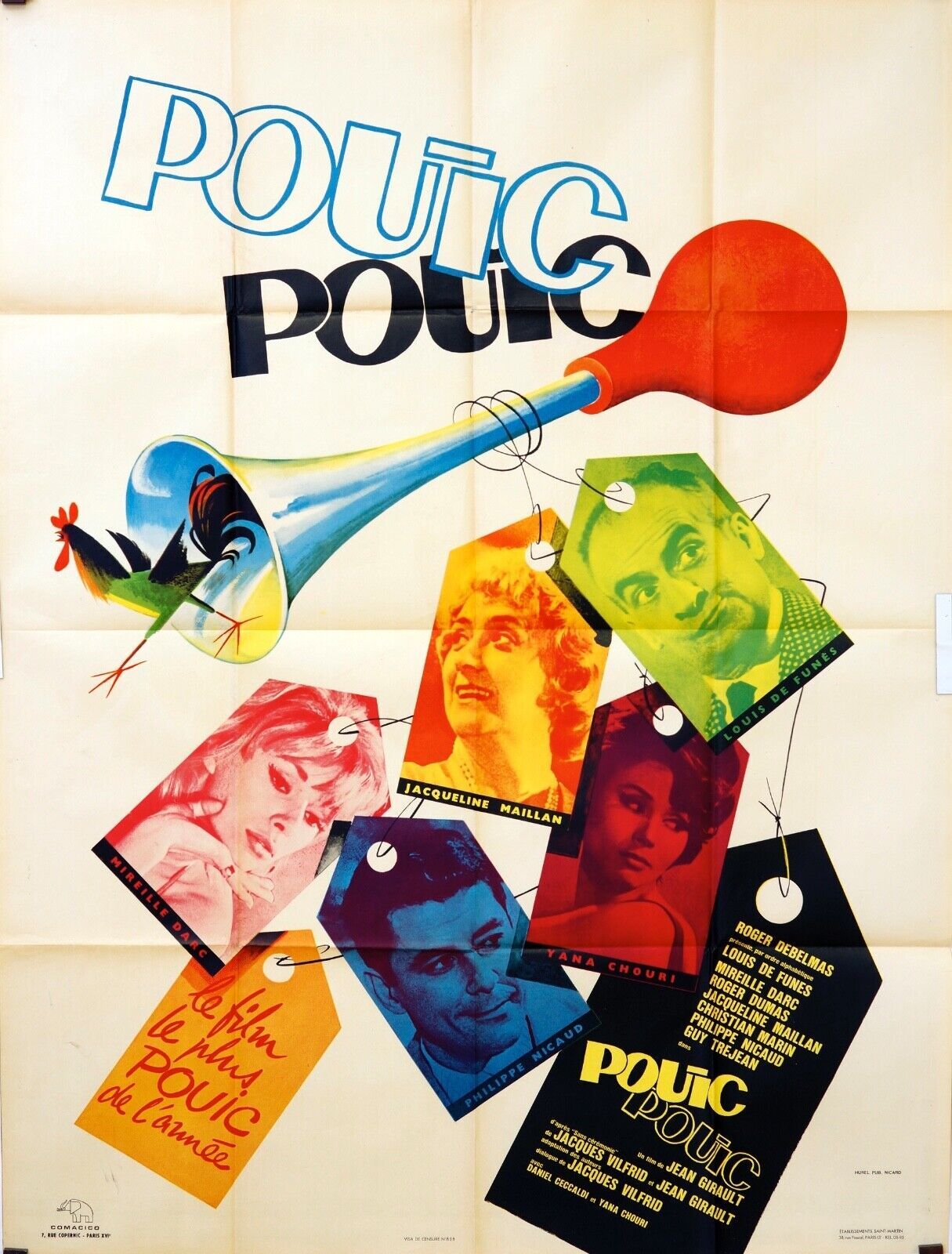 POUIC POUIC 120X160 ORIGINAL MOVIE POSTER LOUIS DE FUNÈS