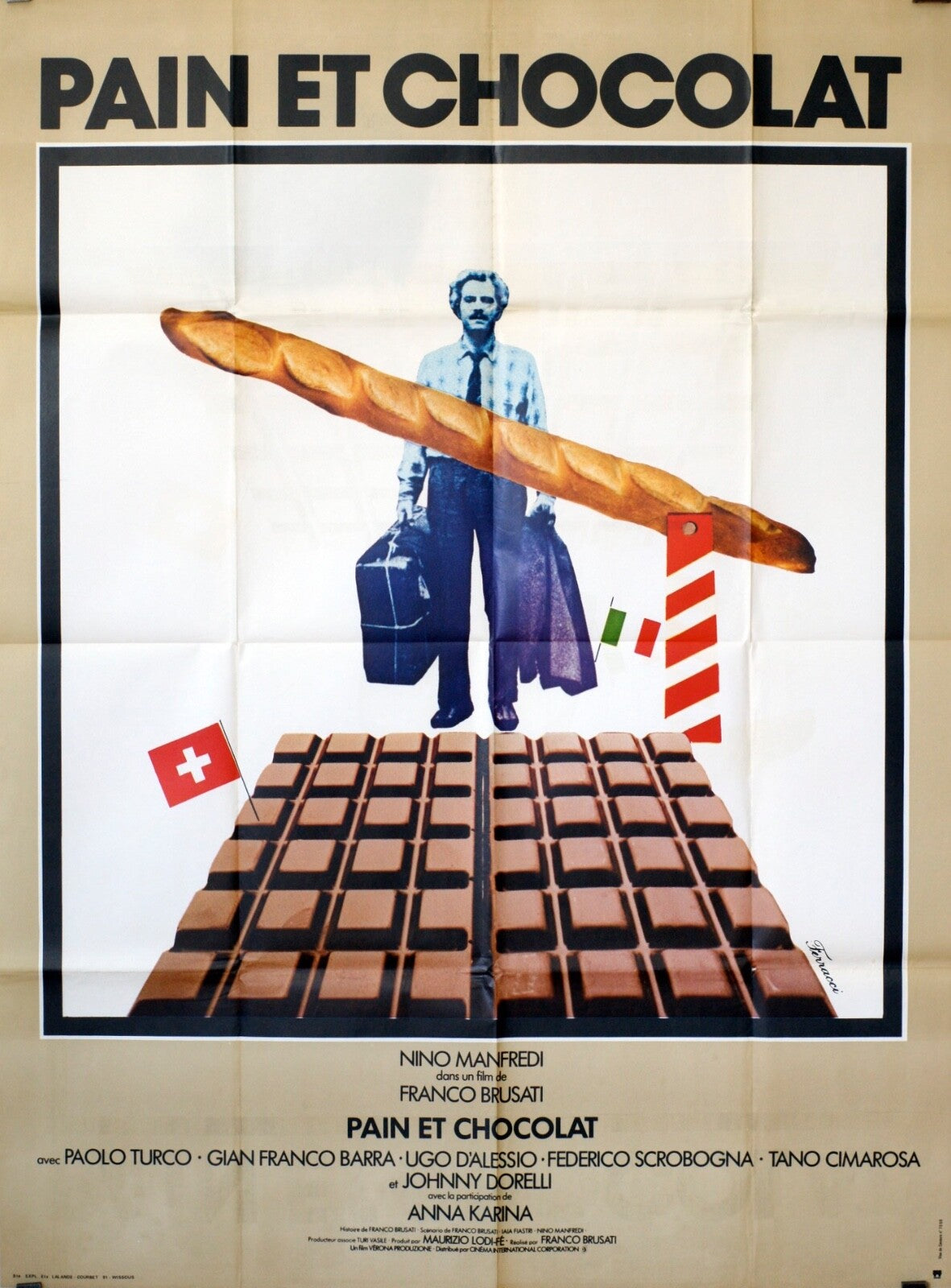 PAIN ET CHOCOLAT ORIGINAL MOVIE POSTER 120x160 PAOLO TURCO