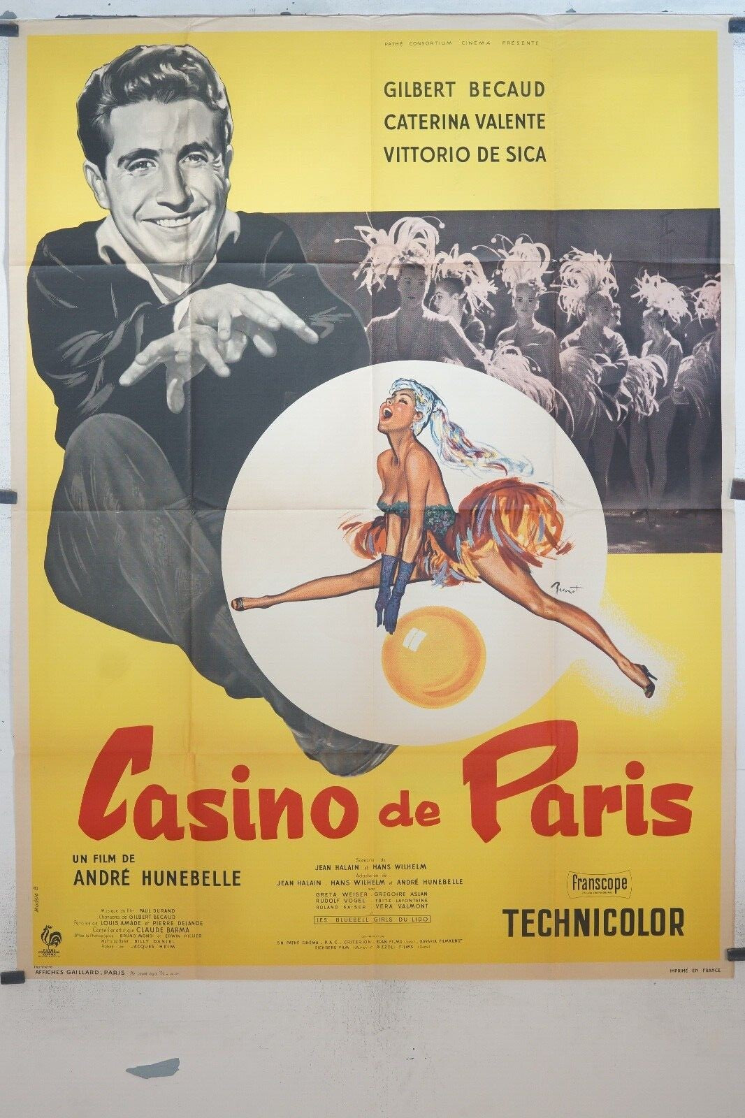 CASINO DE PARIS MOVIE POSTER ORIGINAL (120x160), André Hunebelle, Gilbert Bécaud