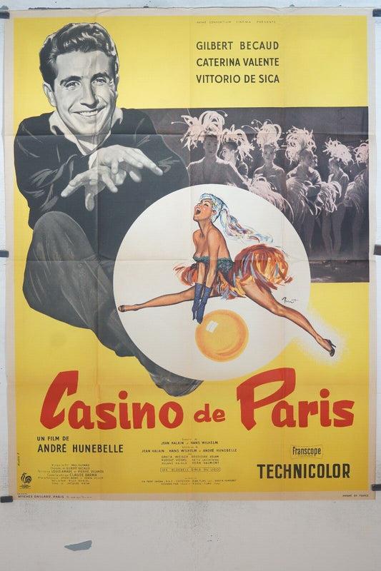 CASINO DE PARIS MOVIE POSTER ORIGINAL (120x160), André Hunebelle, Gilbert Bécaud
