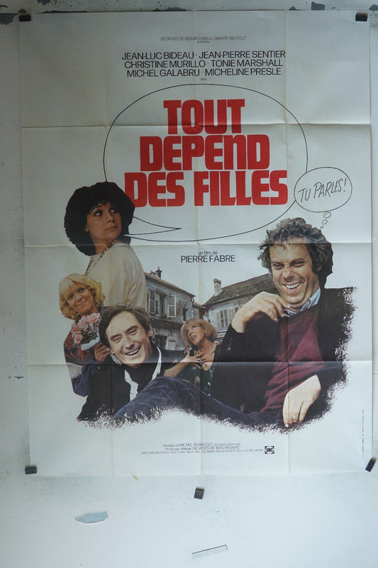 TOUT DÉPEND DES FILLES MOVIE POSTER ORIGINAL 120x160 JEAN-LUC BIDEAU
